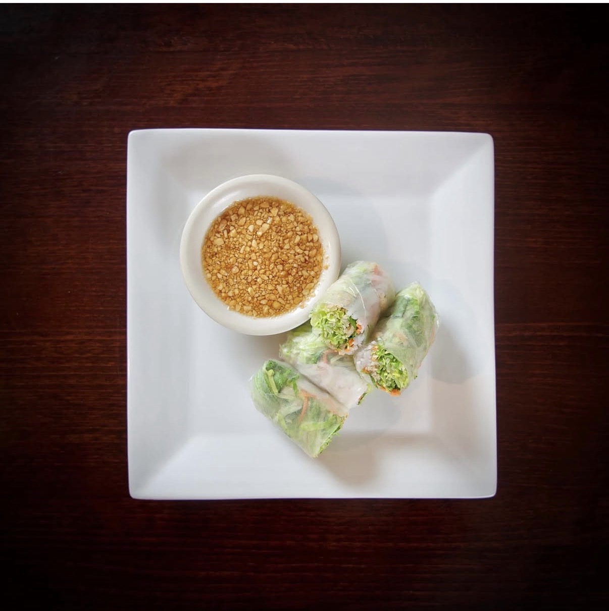 Fresh spring rolls prepared at Sara Thai